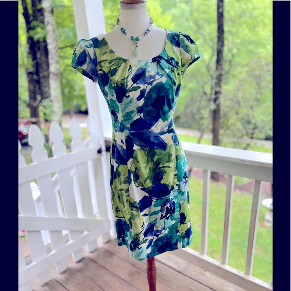 IZ Byer Abstract Floral Dress 9 jr. FREE SHIP